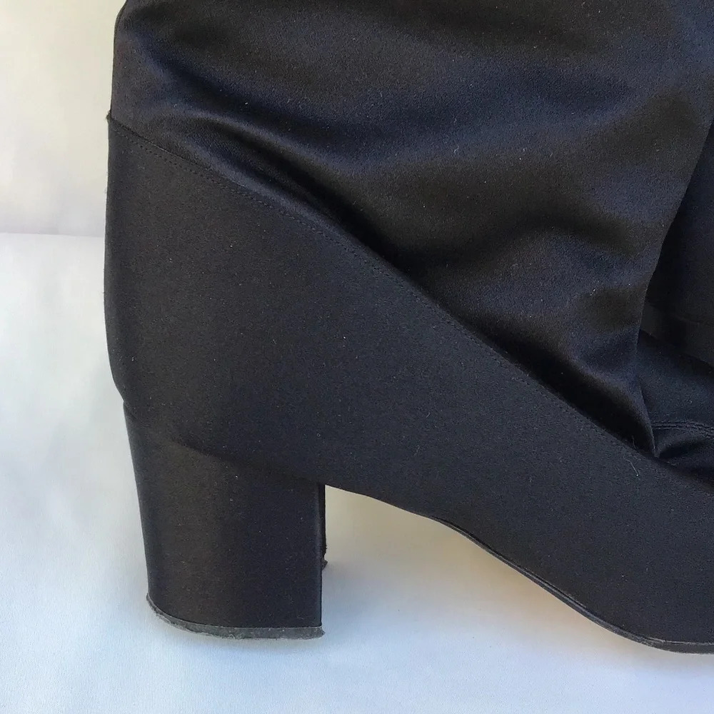 Halston Women’s Black Knee High Chunky Heel Boots Size 9M - Picture 2 of 14